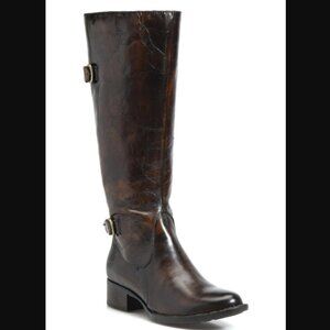 Born Gibb Knee High Riding Boot Distressed Brown Leather